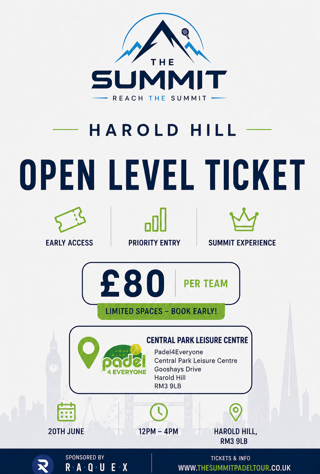 Summit Padel Tour – London Summit E-Ticket